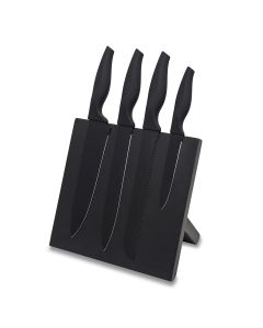 Zestaw noży na bloku magnetycznym Akita, czarny &ndash; Gift Design