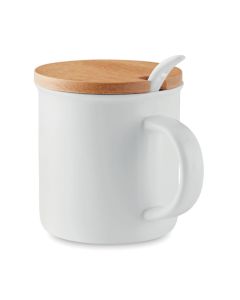Porcelanowy kubek z łyżeczką – Gift Design