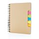 A5 Kraft spiral notebook with sticky notes