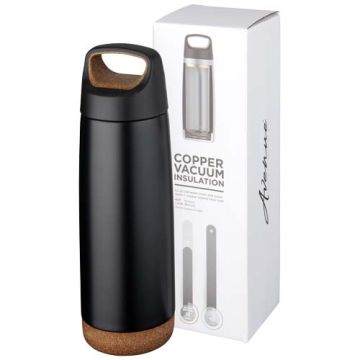 Próżniowo izolowany miedziany bidon Valhalla o pojemności 600ml-Czarny – Gift Design