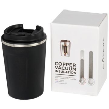 Szczelny miedziany kubek próżniowy Thor o pojemności 360 ml-Czarny – Gift Design