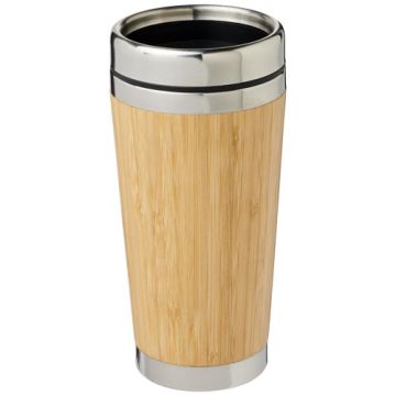 Kubek Bambus z bambusowym wykończeniem o pojemności 450 ml-Brązowy – Gift Design