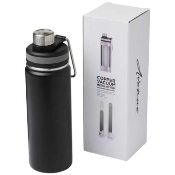 Miedziany, izolowany próżniowo bidon Gessi o pojemności 590 ml-Czarny – Gift Design