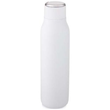 Miedziana butelka izolowana próżniowo Marka o pojemności 600 ml z metalową pętelką-Biały – Gift Design