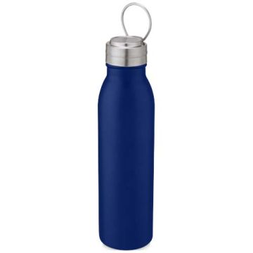 Bidon ze stali nierdzewnej Harper o pojemności 700 ml z metalową pętelką-Środkowy niebieski – Gift Design