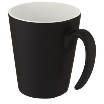 Kubek ceramiczny Oli o pojemności 360 ml z uchwytem-Biały – Gift Design