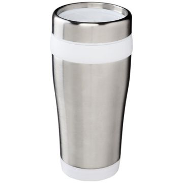 Elwood izolowany kubek o pojemności 410 ml ze stali nierdzewnej pochodzącej z recyklingu z certyfikatem RCS -Biały – Gift Design