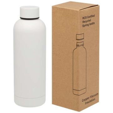 Spring miedziana butelka próżniowa ze stali nierdzewnej z recyklinku z certyfikatem RCS 500 ml-Biały – Gift Design