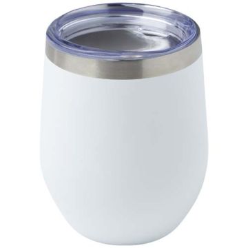 Corzo miedziany kubek próżniowy ze stali nierdzewnej z recyklinku z certyfikatem RCS 350 ml-Biały – Gift Design