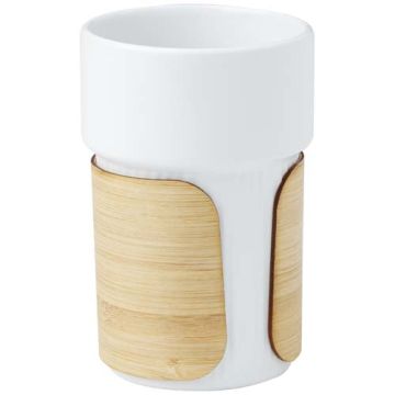 Fika kubek 340 ml z bambusową osłoną-Biały – Gift Design