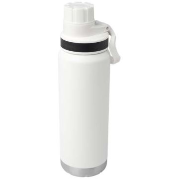 Butelka Fortis z recyklingowanej stali nierdzewnej, z miedzianą izolacją próżniową, o pojemności 700 ml, z certyfikatem RCS, -Biały – Gift Design