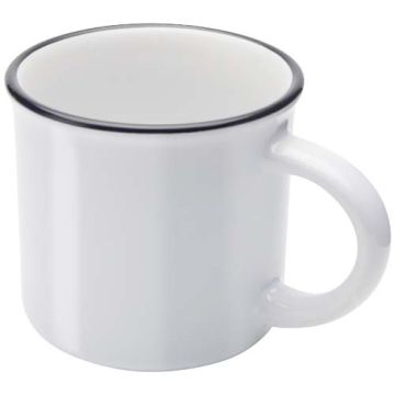 Bari kubek ceramiczny o pojemności 240 ml z błyszczącym wykończeniem-Biały – Gift Design