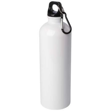 Oregon butelka na wodę o pojemności 750 ml z karabińczykiem wykonana ze stali nierdzewnej z jednowarstwową ścianką z certyfik-Biały – Gift Design