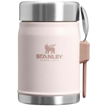 Słoik na żywność Stanley Legendary z łyżko-widelcem, o pojemności 400 ml-Jasny różowy – Gift Design