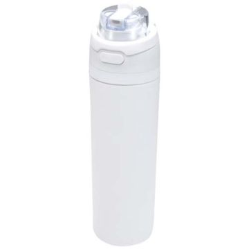 Bidon na wodę Theron 800 ml z jednowarstwowej stali nierdzewnej pochodzącej z recyklingu, certyfikowanej zgodnie z RCS, z pok-Biały – Gift Design