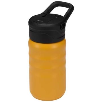 Bidon sportowy Knox o pojemności 350 ml, wykonana ze stali nierdzewnej z podwójnymi ściankami i materiału pochodzącego z recy-Żółty – Gift Design