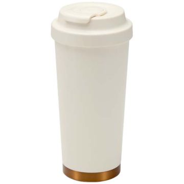 Kubek termiczny Hampton o pojemności 480 ml, wykonany ze stali nierdzewnej z recyklingu z certyfikacją RCS, z podwójnymi ścia-Kremowy – Gift Design
