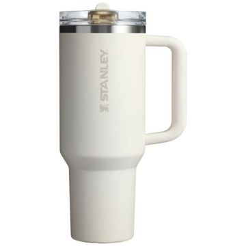 Stanley Quencher® ProTour 1180 ml termoizolowany kubek ze słomką, wykonany z recyklingowanej stali nierdzewnej -Kremowy – Gift Design