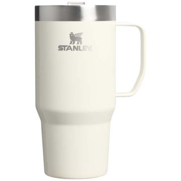 Termoizolowany kubek Stanley Everyday Suburban o pojemności 710 ml, wykonany z recyklingowanej stali nierdzewnej -Kremowy – Gift Design