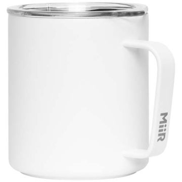 Kubek turystyczny MiiR z izolacją próżniową, pojemność 354 ml, wykonany ze stali nierdzewnej-Biały – Gift Design