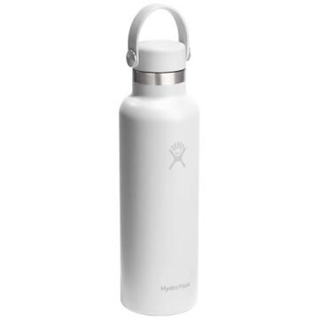 Hydro Flask Standard Mouth 621 ml – termoizolowana butelka na wodę ze stali nierdzewnej, z pokrywką ze słomką.-Biały – Gift Design