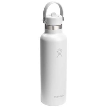 Butelka na wodę Hydro Flask Standard Mouth, pojemność 621 ml, izolowana, ze stali nierdzewnej-Biały – Gift Design