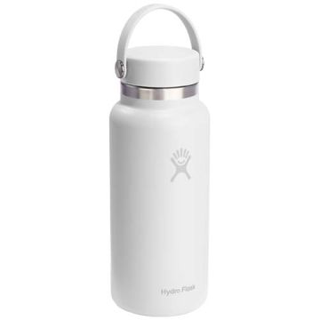 Butelka na wodę Hydro Flask Wide Mouth, pojemność 946 ml, z izolacją termiczną, wykonana ze stali nierdzewnej-Biały – Gift Design