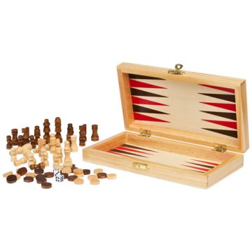 Mugo drewniany zestaw gier 3 w 1 -Naturalny – Gift Design