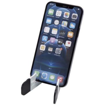Buna składany stojak na tablet i telefon wykonany z tworzyw sztucznych pochodzących z recyklingu-Biały – Gift Design
