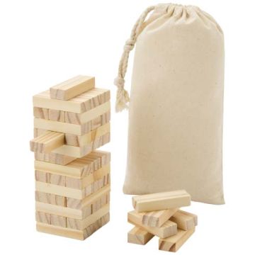 Jumble gra polegająca na przewracaniu drewnianej wieży-Naturalny – Gift Design