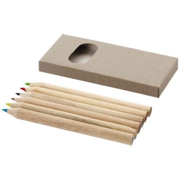 6-elementowy zestaw kredek Ayola-Naturalny – Gift Design