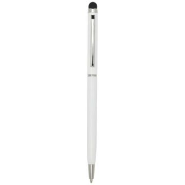 Ore aluminium ballpoint pen with stylus (blue ink)-Biały – Gift Design