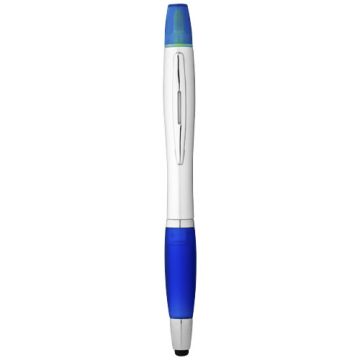 Długopis ze stylusem i zakreślaczem Nash-Srebrny – Gift Design