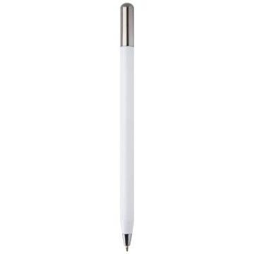 SMART - SMART długopis kulkowy z mechanizmem obrotowym typu twist z recyklingowanego aluminium (czarny tusz).-Biały – Gift Design