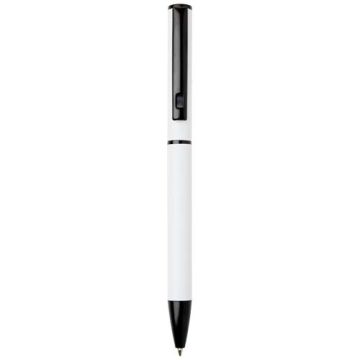Verton - długopis obrotowy z aluminium z recyklingu, z etui (niebieski wkład)-Biały – Gift Design