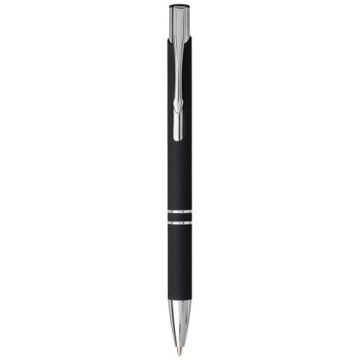 Miękki w dotyku długopis automatyczny Moneta-Czarny – Gift Design