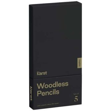 Bezdrzewne ołówki 2B Karst® w 5-paku-Szary – Gift Design