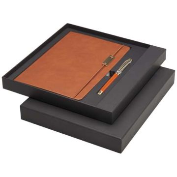 Legato zestaw z notatnikiem A5 i piórem kulkowym -Brązowy – Gift Design