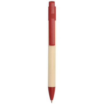 Liliana długopis z papieru trzcinowego (niebieski tusz)-Ceglasty – Gift Design