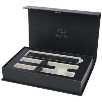 Parker IM Essentials – elegancki zestaw piśmienniczy: pióro i długopis, kolor czarny-Czarny – Gift Design