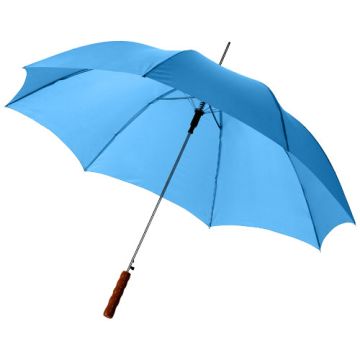 Parasol automatyczny Lisa 23'' z drewnianą rączką-Procesowy niebieski – Gift Design