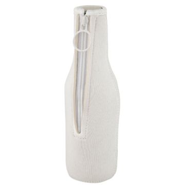 Uchwyt na butelkę z neoprenu z recyklingu Fris-Biały – Gift Design