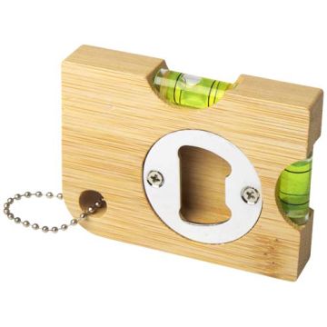 Levo bambusowy otwieracz do butelek z poziomicą -Naturalny – Gift Design