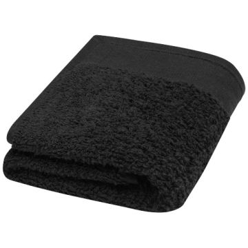 Chloe bawełniany ręcznik kąpielowy o gramaturze 550 g-m² i wymiarach 30 x 50 cm-Czarny – Gift Design