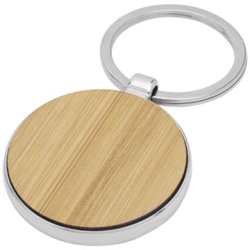 Okrągły brelok do kluczy Nino z bambusa-Naturalny – Gift Design