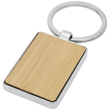 Prostokątny brelok do kluczy Neta z bambusa-Naturalny – Gift Design