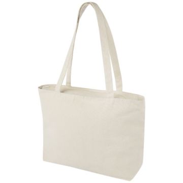 Zapinana na suwak torba na zakupy Ningbo 320 g-m²-Naturalny – Gift Design