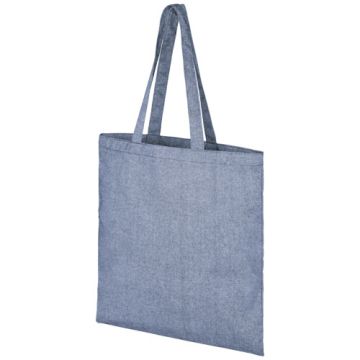 Torba na zakupy z recyklingu o gramaturze 210 g-m² Pheebs-Melanż niebieski – Gift Design