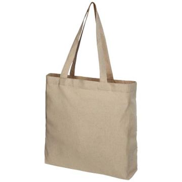 Pheebs poszerzana torba na zakupy z bawełny z recyclingu o gramaturze 210 g-m2-Melanż naturalny – Gift Design