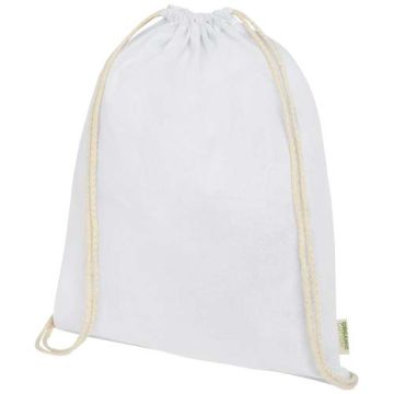 Plecak ściągany sznurkiem Orissa z bawełny organicznej o gramaturze 140 g-m²-Biały – Gift Design